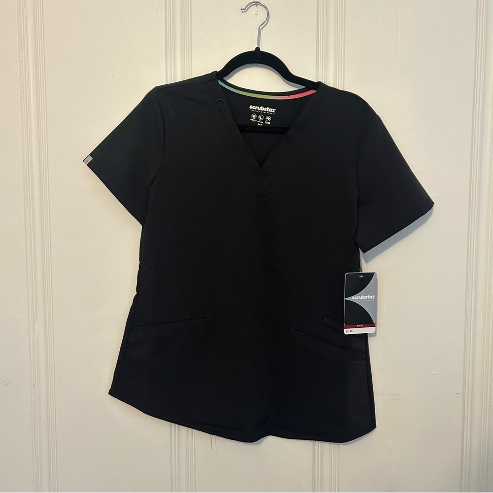 ScrubStar New with Tags Black Scrub Shirt Size Small